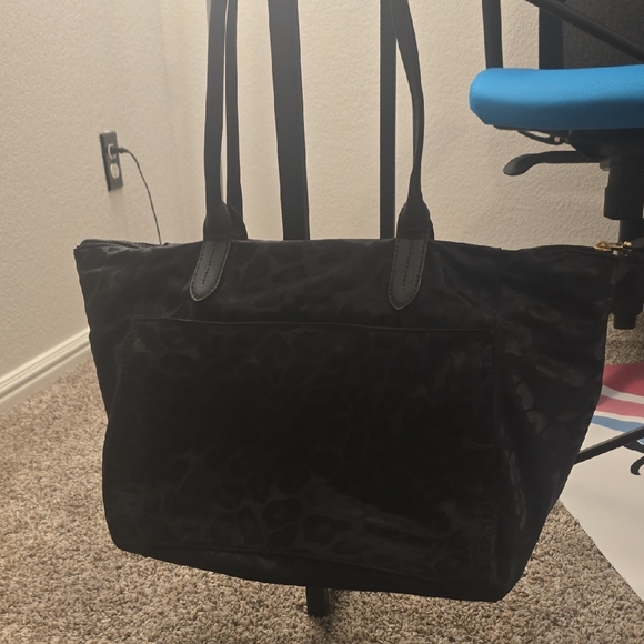 Michael Kors Black Leopard Print Tote - Picture 2 of 7